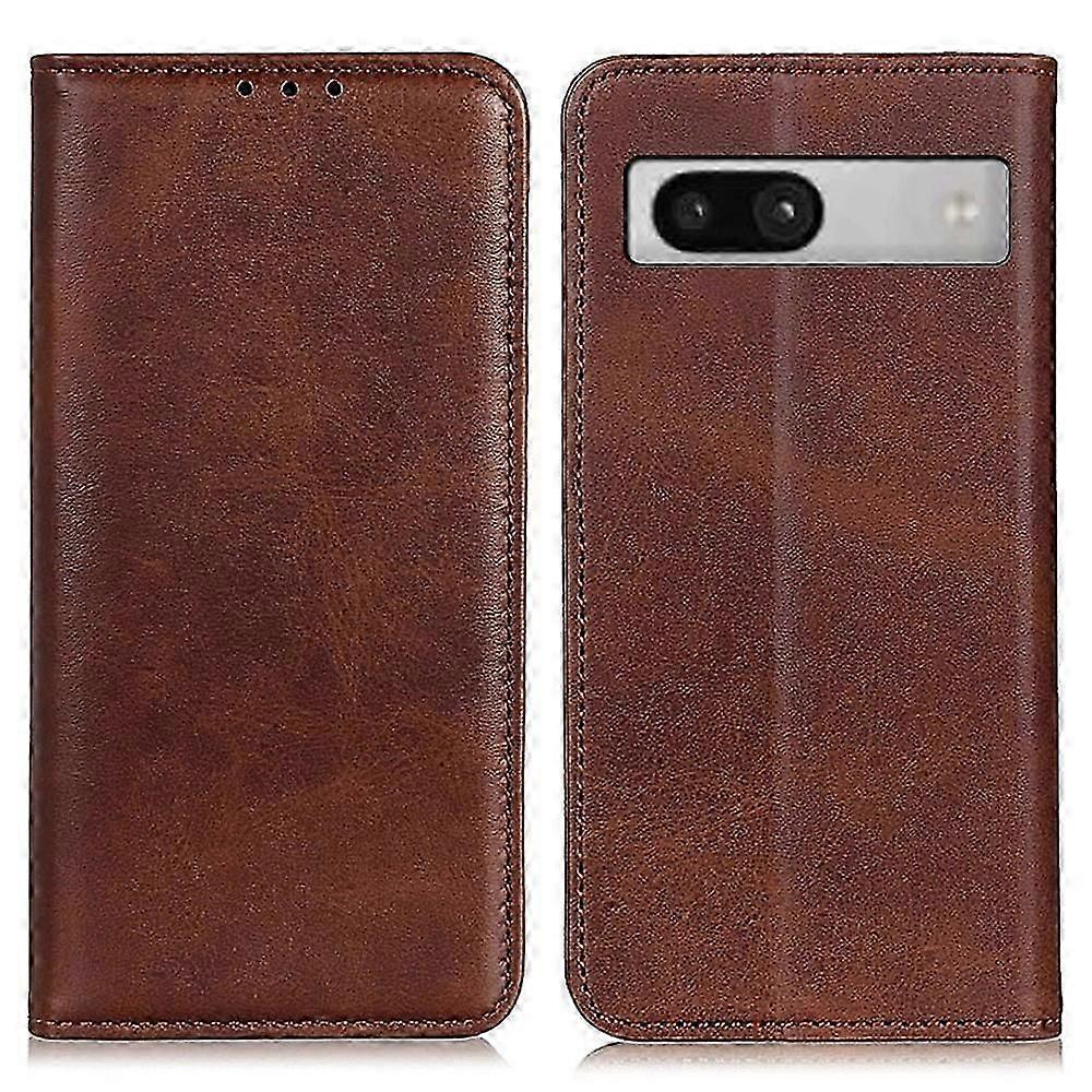 Split Leather Cell Phone Case for Google Pixel 7a ,Wallet Stand Shockproof Phone Cover
