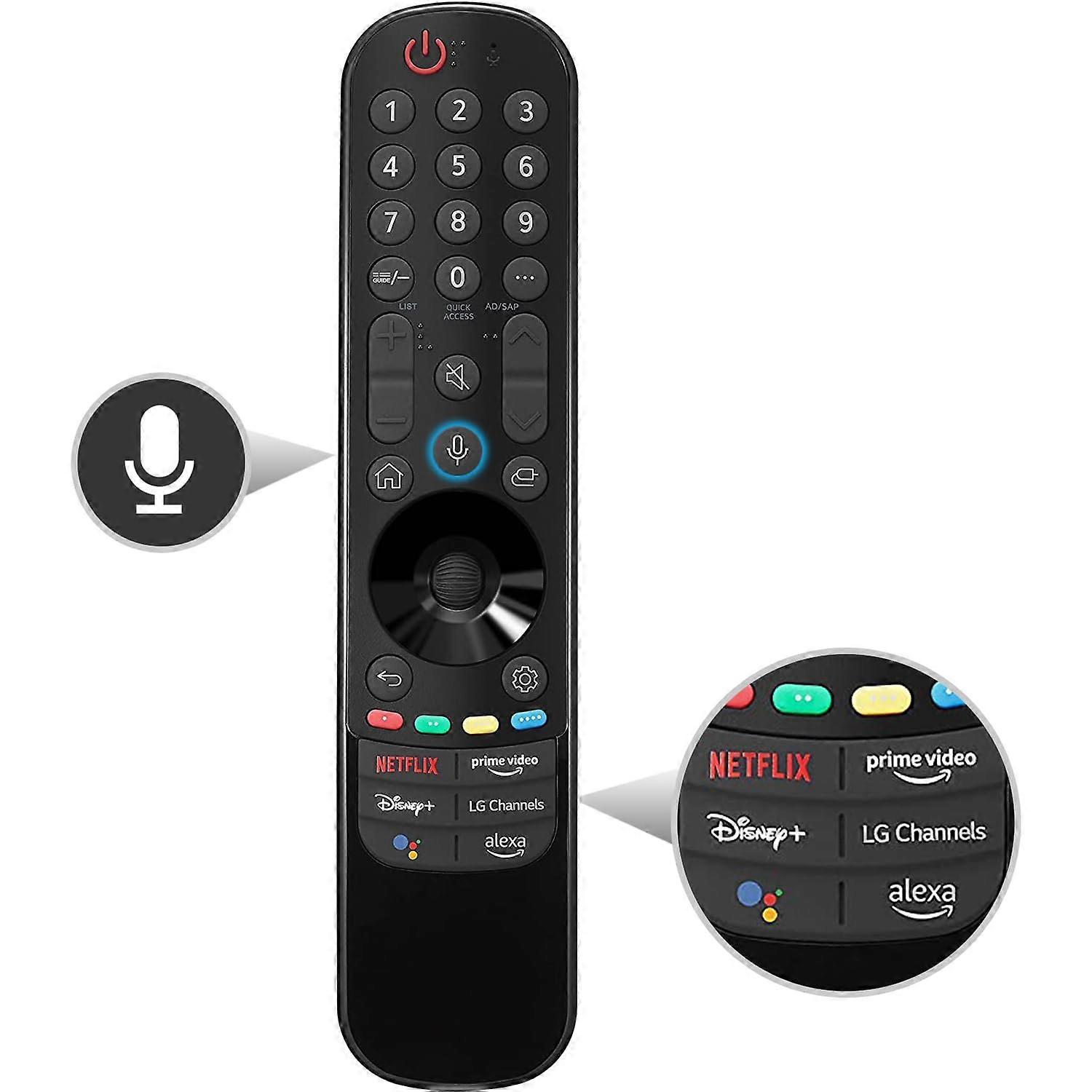 Magic Remote AN - MR22GA Replacement Remote for LG Smart TV with Alexa Voice Control, Pointer Function, and Universal Compatibility