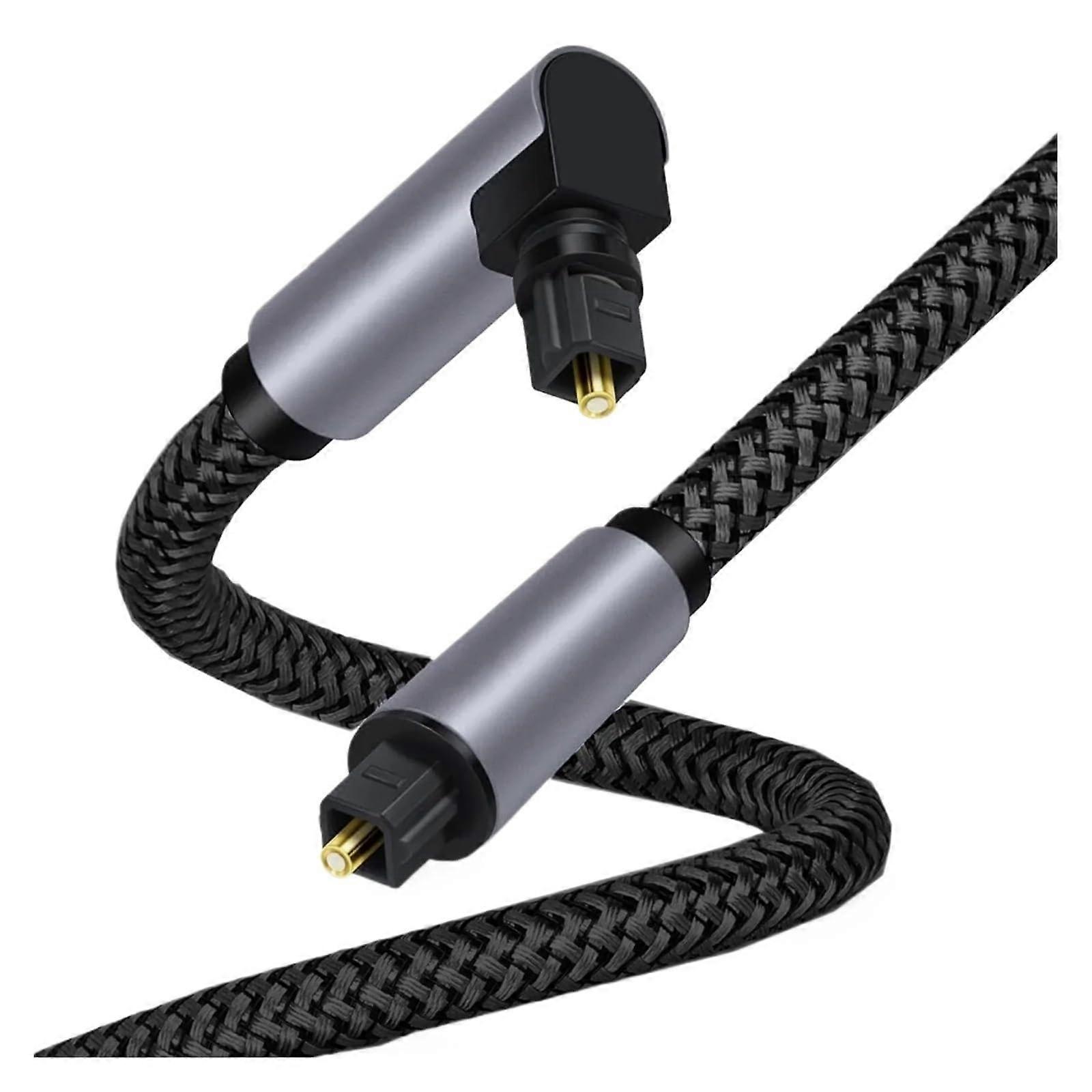 90 Degree Digital Optical Audio Cable 5.1 Right Angle Toslink SPDIF Coaxial Cable Compatible with The Blu-ray Player Soundbar Fiber Cable(1.5m)