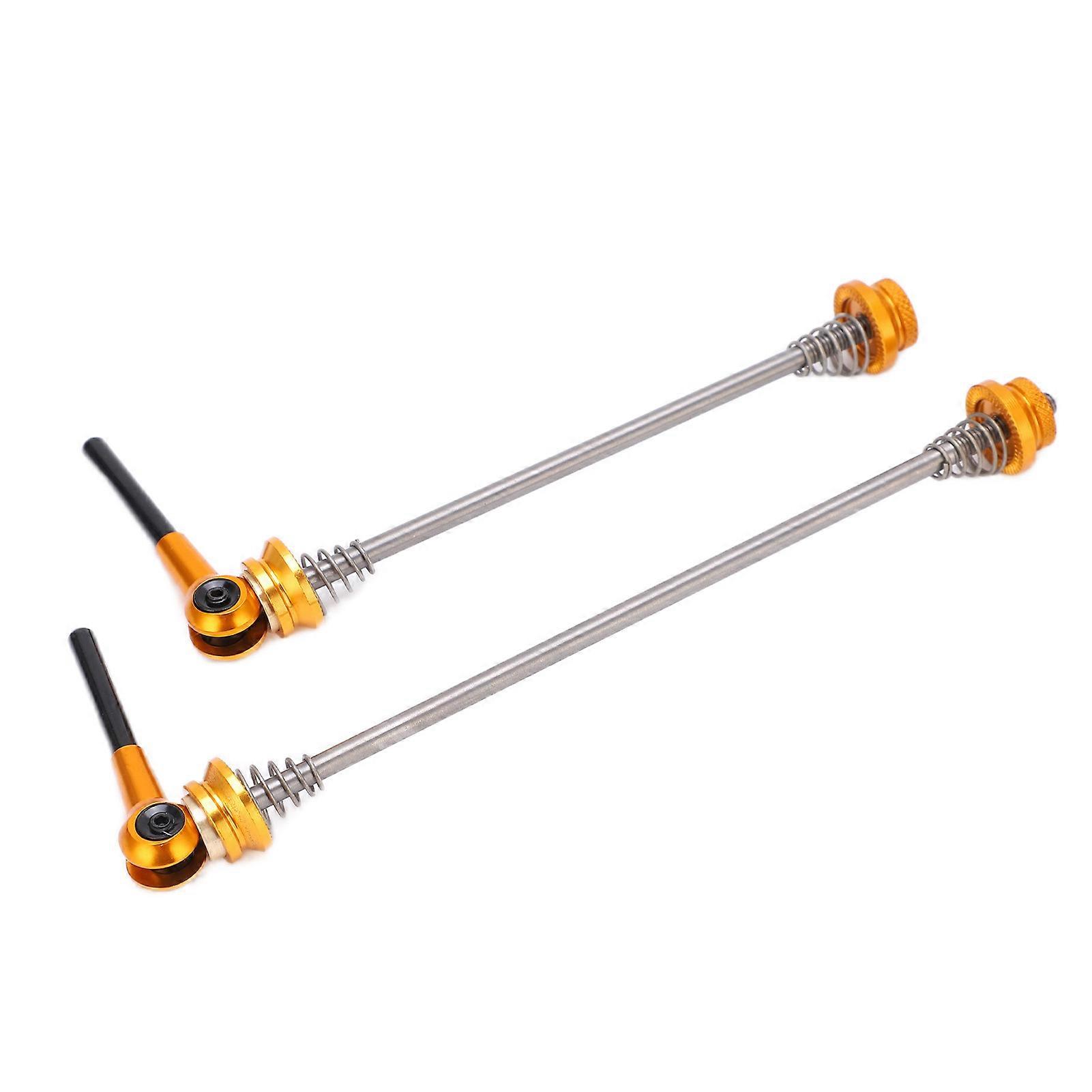 2pcs Trainer Skewer Save Effort Light Weight High Strength Anti Skid Quick Release Lock Skewers for Road Folding CarGold