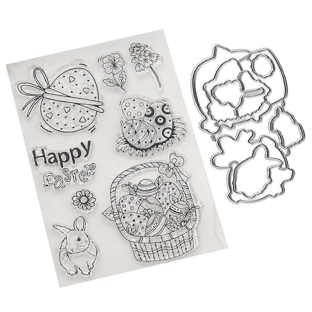 ביצי ארנב חג הפסחא חותמות ברורות חיתוך מתכת מת DIY מלאכה ביצוע הבלטות