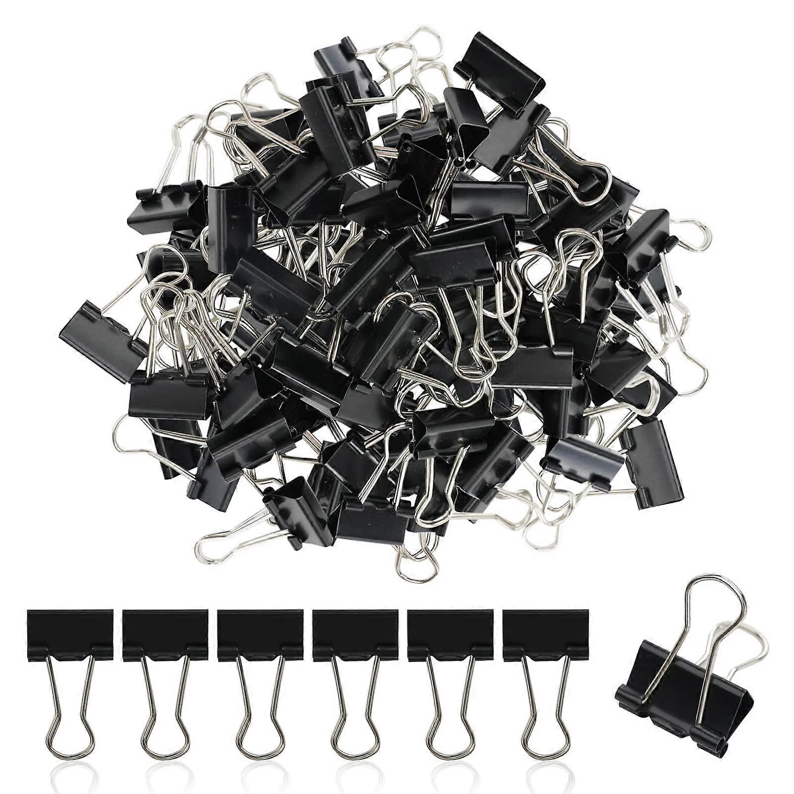 Metal Small Binding Clips For Documents 50-Pack 3/4-Inch Black Office Paper Clips