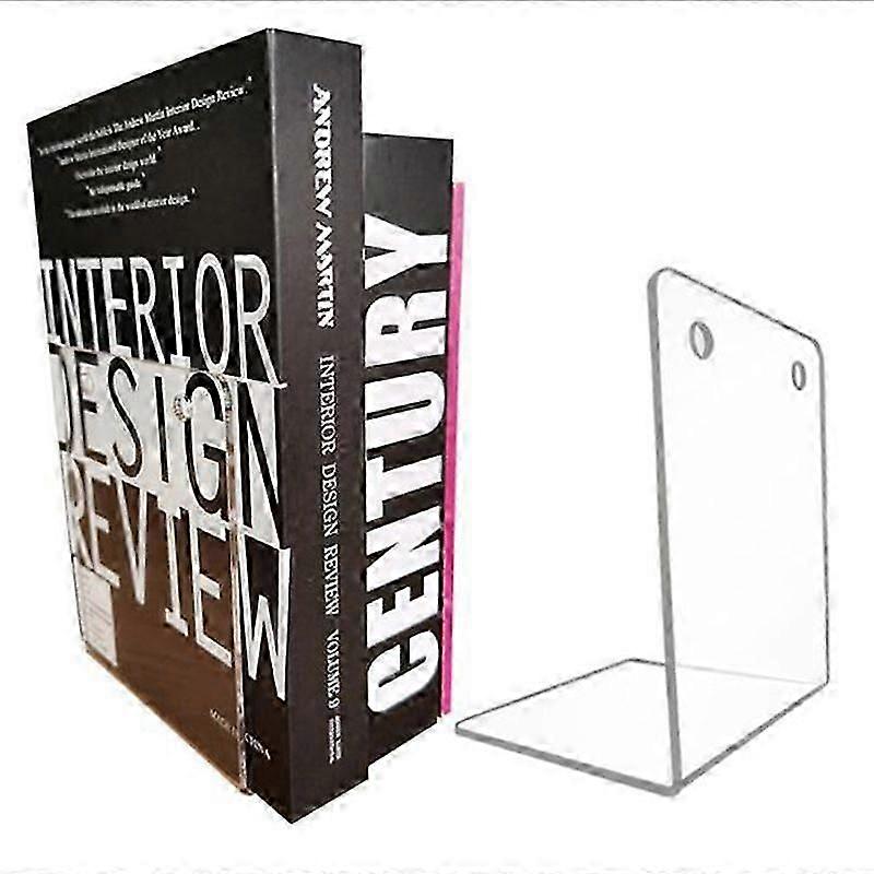 Acrylic Bookends Stand Bookshelf Desktop Decorative Storage Rack