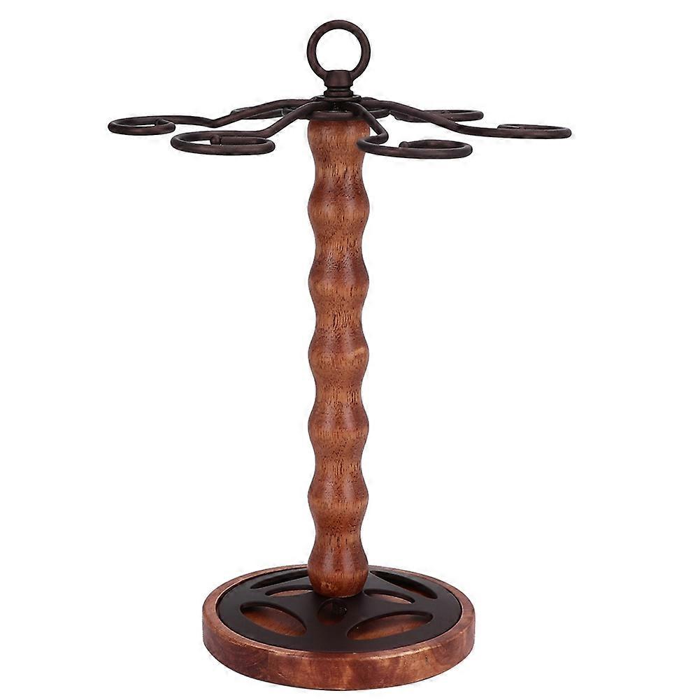 Freestanding Tabletop Stemware Storage Display Rack Wine Glass Cup Holder with 6 Hooks