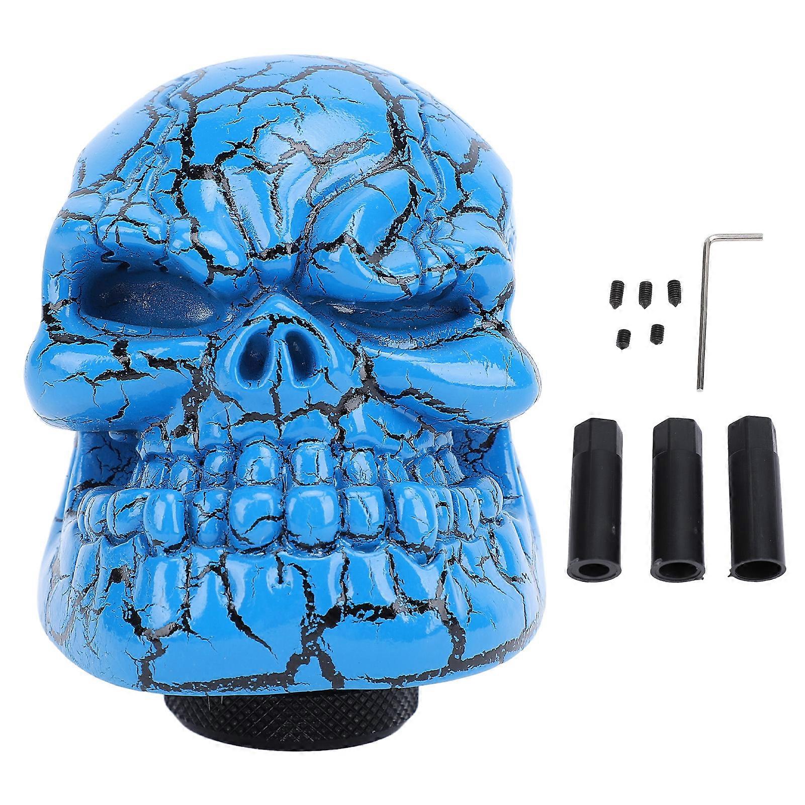 Shift Knobs Resin Comfortable Grip Samurai Skull Shifter Handle Knob with 3 Adapters for Most Manual Transmissions Car