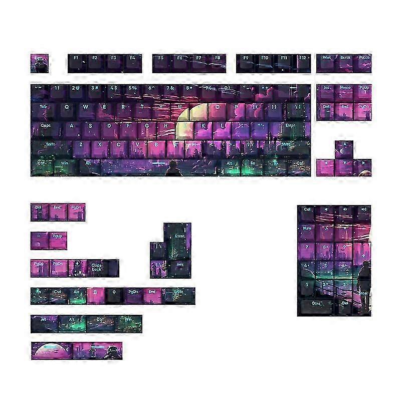 City 135PCS Gaming Mechanical Keyboard Keycaps Double Shot PBT Backlit Keycap