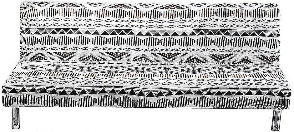 アームレスソファベッドカバーヴィンテージ印刷ソファソファスリップカバーポリエステルストレッチ布団カバー3シーターソファソファカバーは、腕のない折りたたみソファベッドをフィット