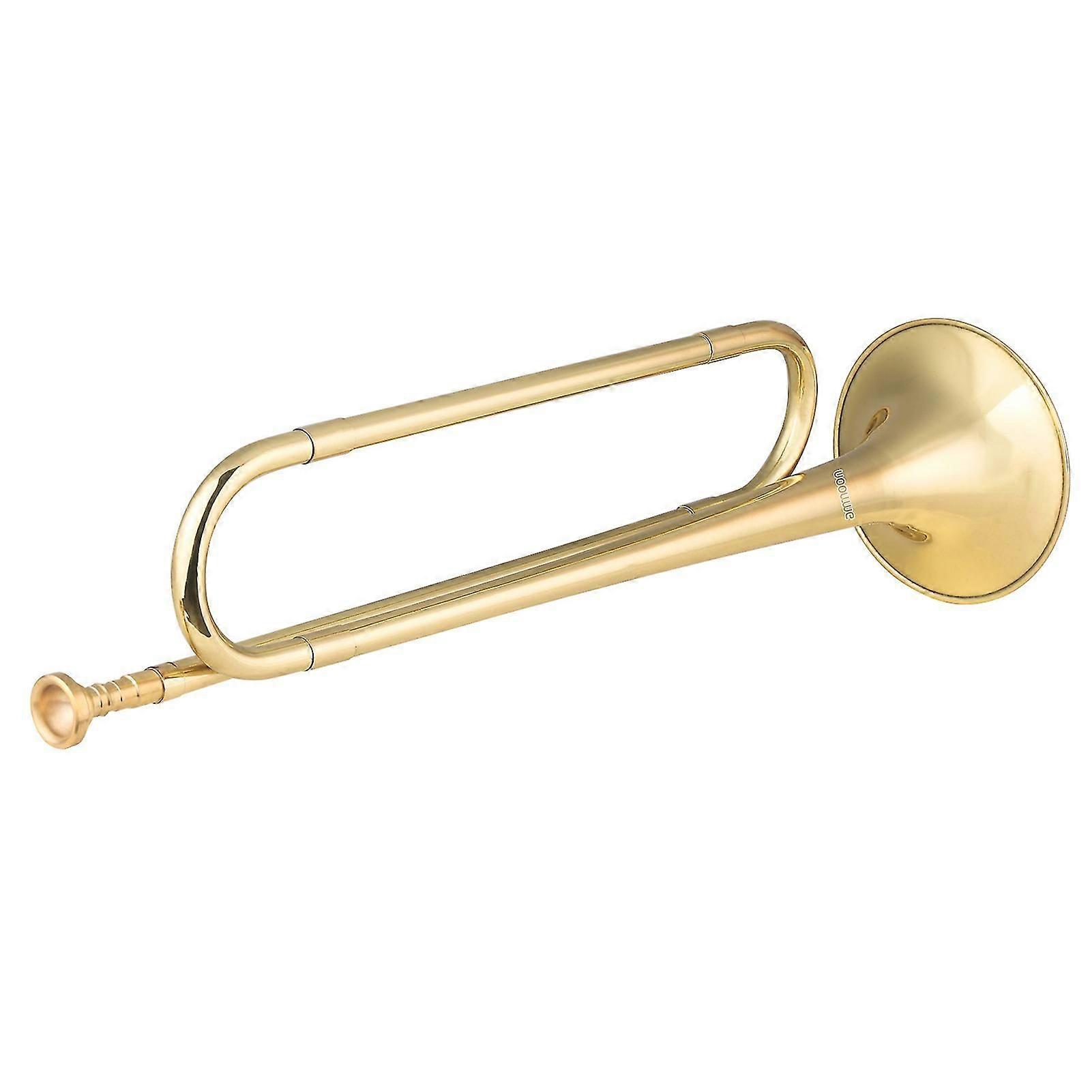 Laiton C Clairon Appel Plaqué Or Trompette Cor de Cavalerie