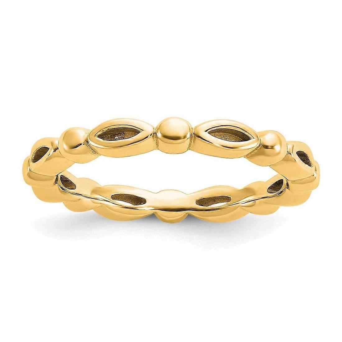 2.5mm 925 Sterling Silver Stackable Gold Plated Ring Stackable Ring for Women - Ring Size: 5 to 10