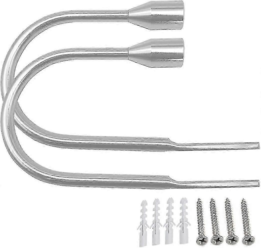 U-Style Metal Hooks for 2 Pack Curtain Holdbacks and Tiebacks