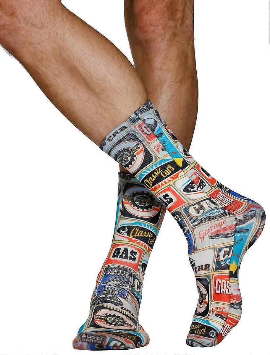 Wigglesteps Retro Car Service Socks - Multi-colour