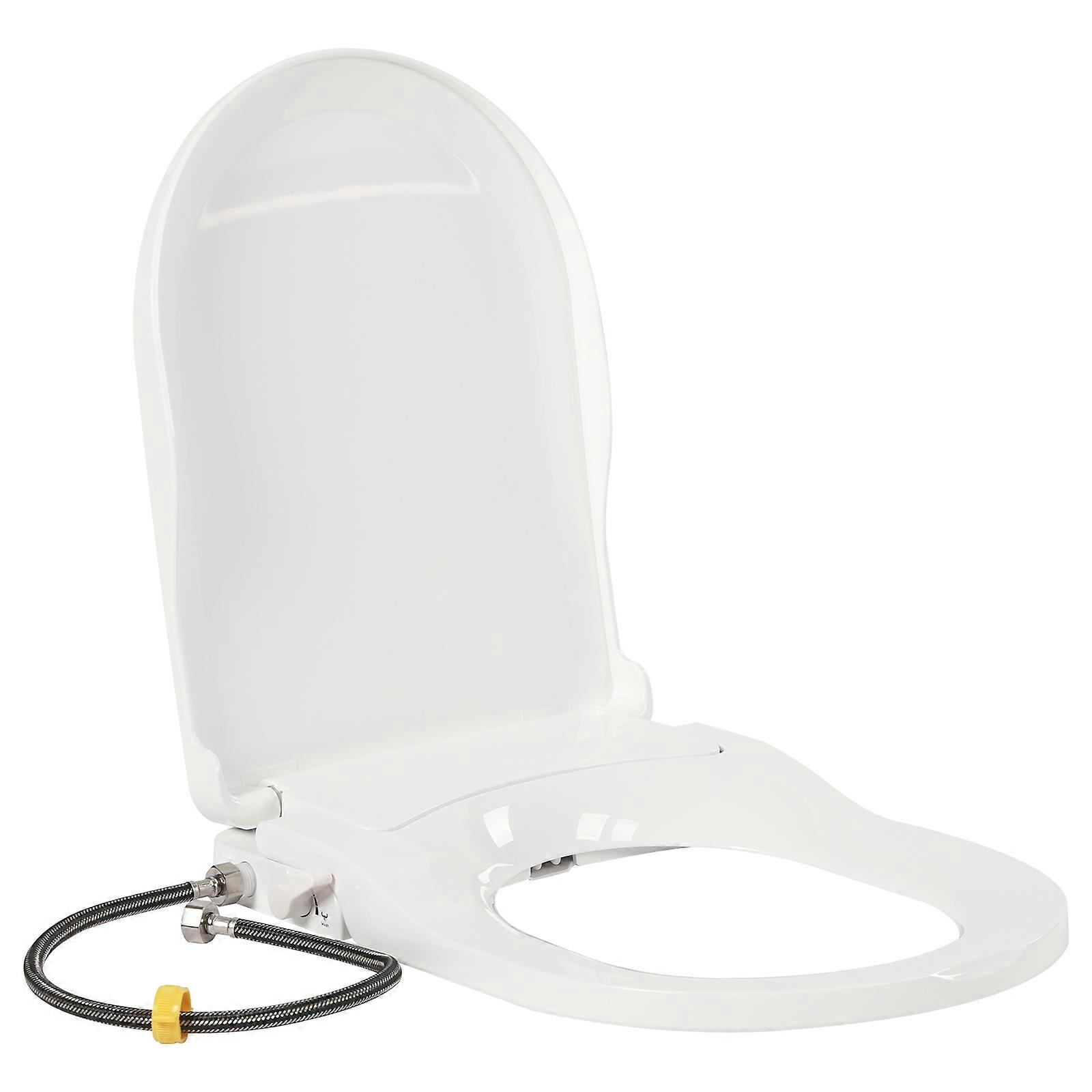 Nem elektromos intelligens WC-fedél kettős fúvókás rendszerű bidé WC-ülőke hosszúkás WC-hez fehér