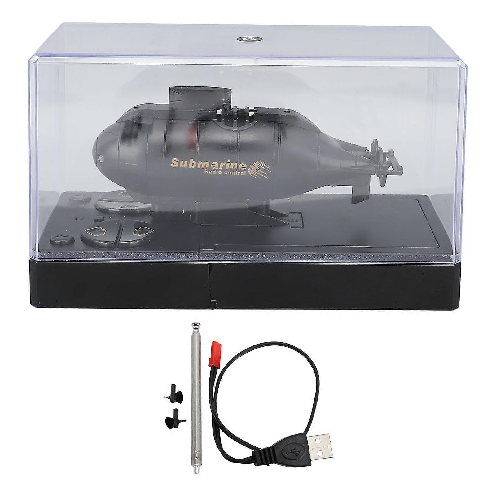 6 Channel Mini Remote Control Submarine Electric Boat Underwater Diving Toy for Pools and Fish Ponds Black
