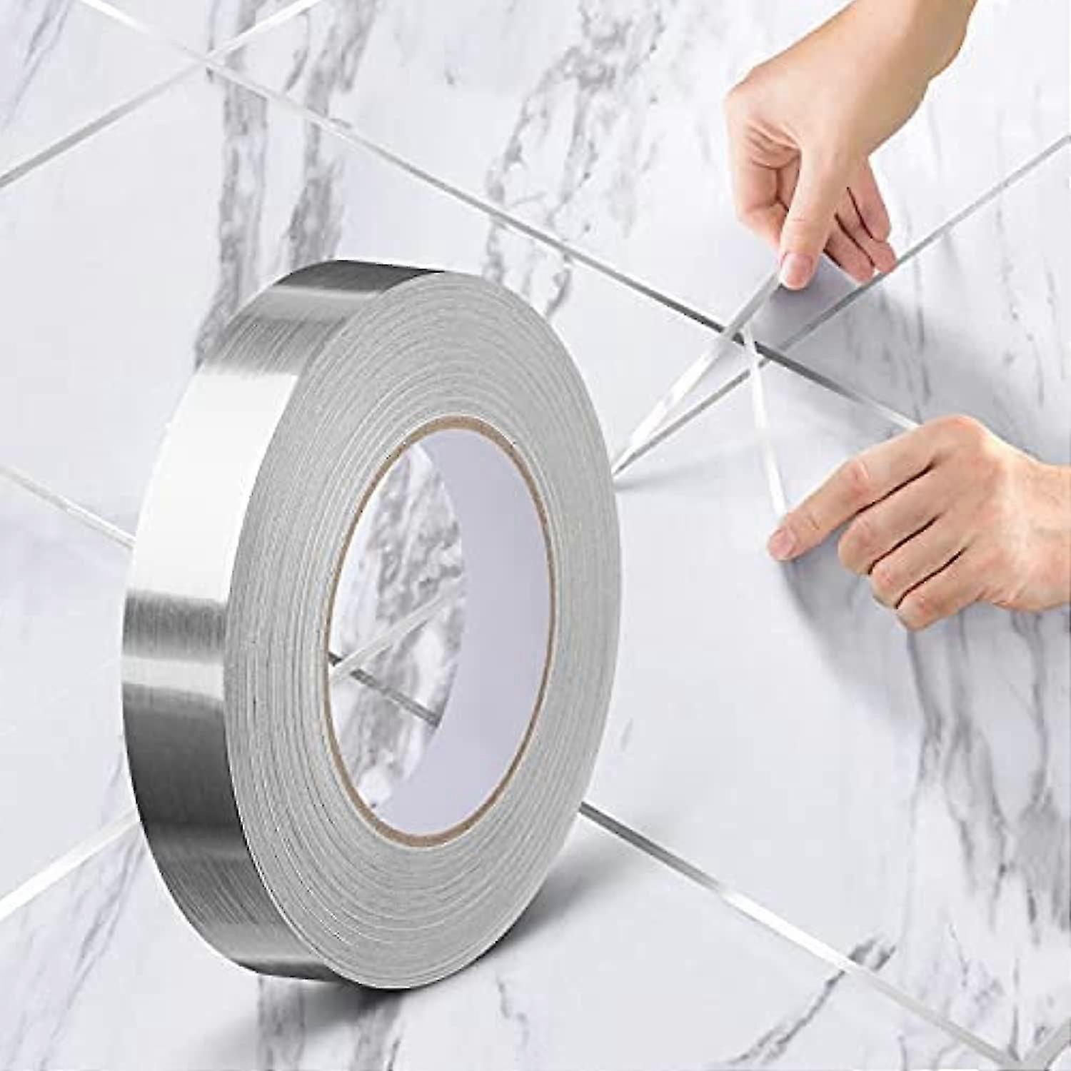 1pc (2cm*50m,gold)tile Self Adhesive Decorative Adhesive Tape,waterproof Joint Line Tape,for Floors,walls,ceilings,doors And Windows,home Deco,5size