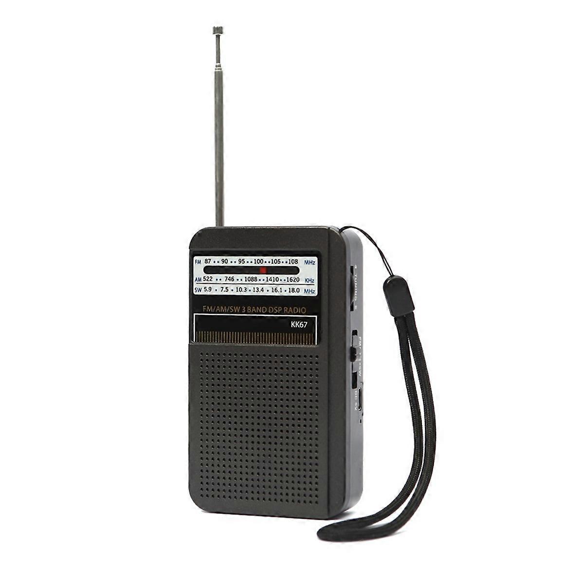 KK67 Handheld Radio Built-in Speaker Stereo Radio SW AM FM Mini Portable Radio Outdoor Emergency Spe