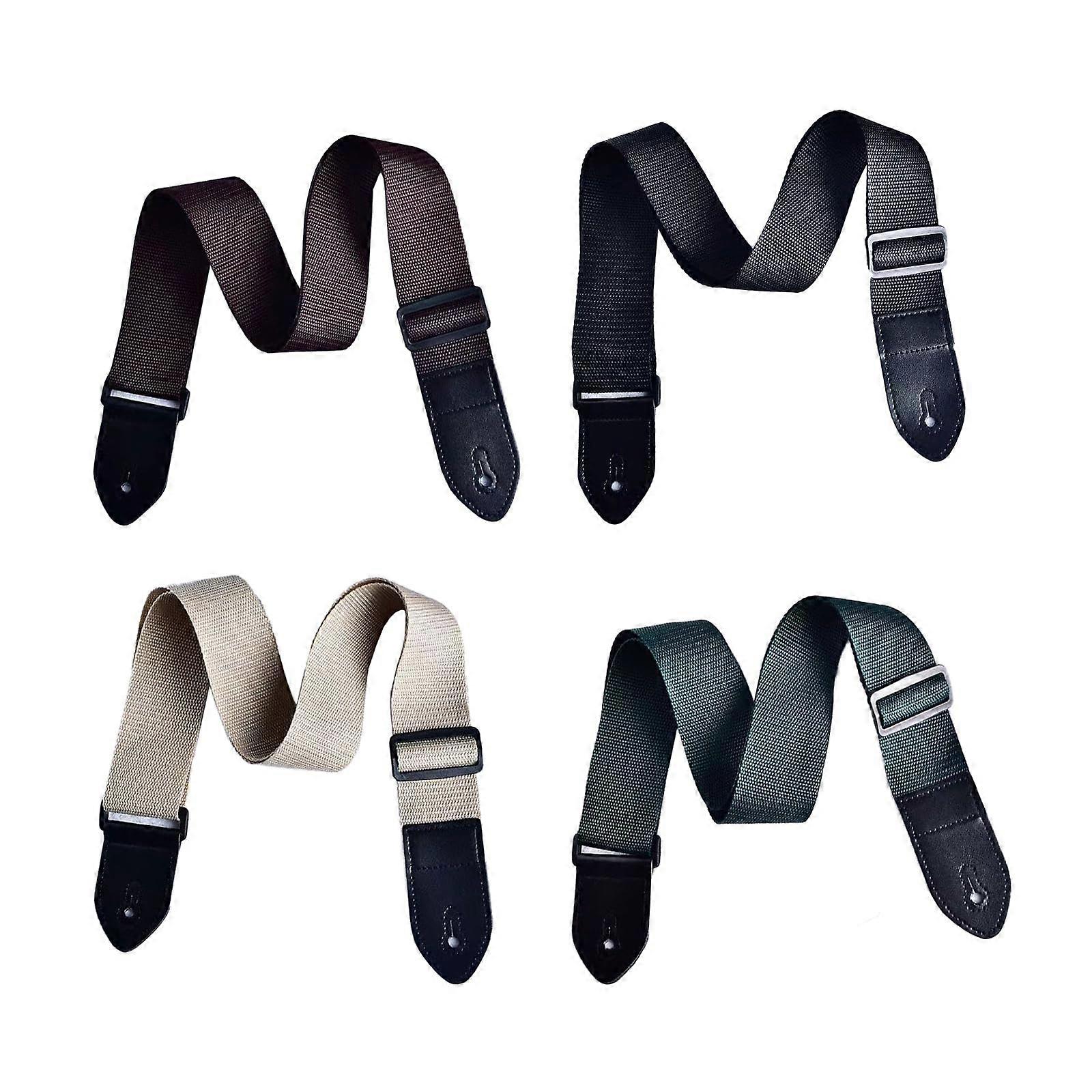 4 Pcs Adjustable Guitar Straps for Acoustic Electric Bass, Comfortable Nylon Material, 2" Width, Compatible with Most Guitars