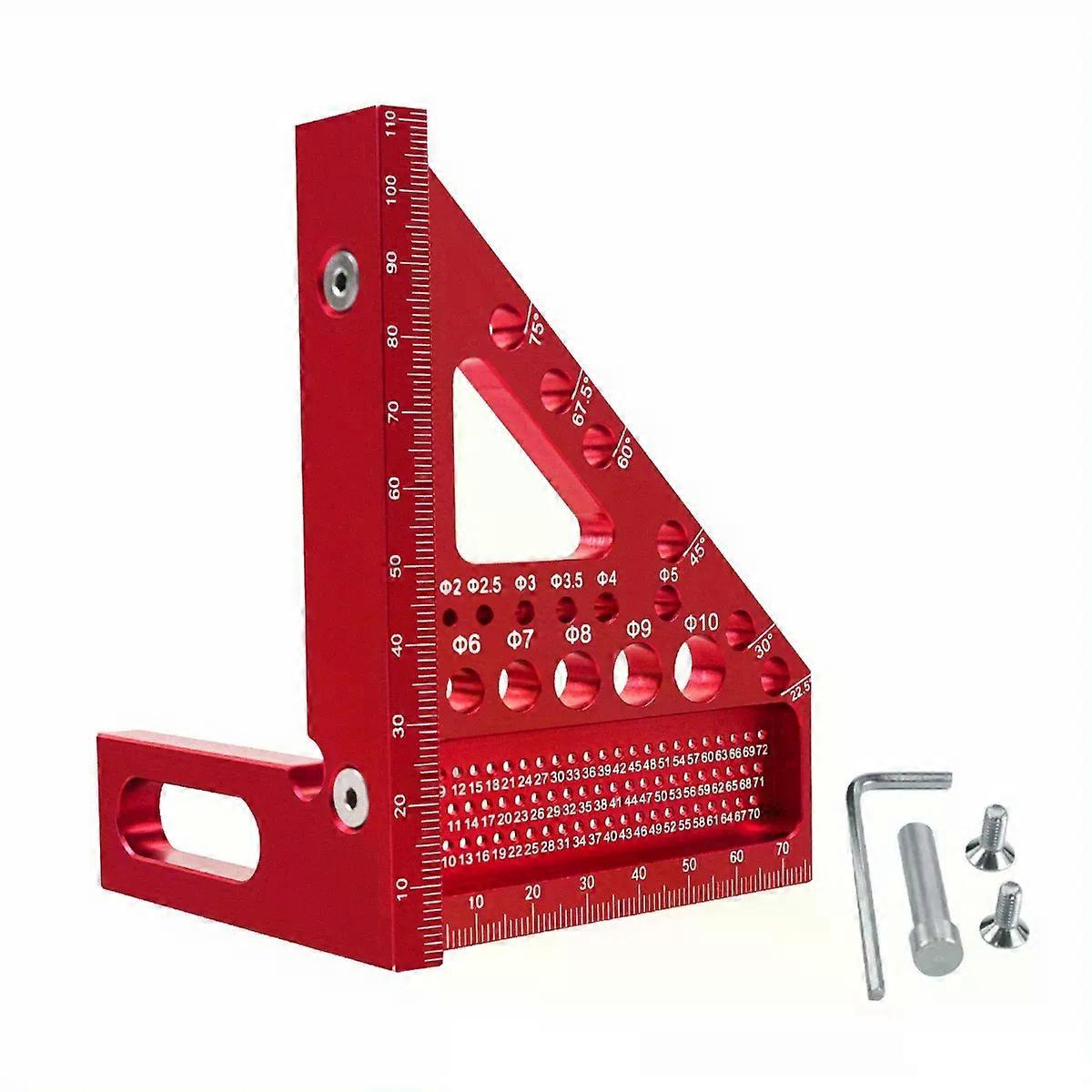 Woodworking Square Protractor Woodworking Square With Dowel Pins Aluminum Alloy Miter Triangular Ruler Angler Scriber