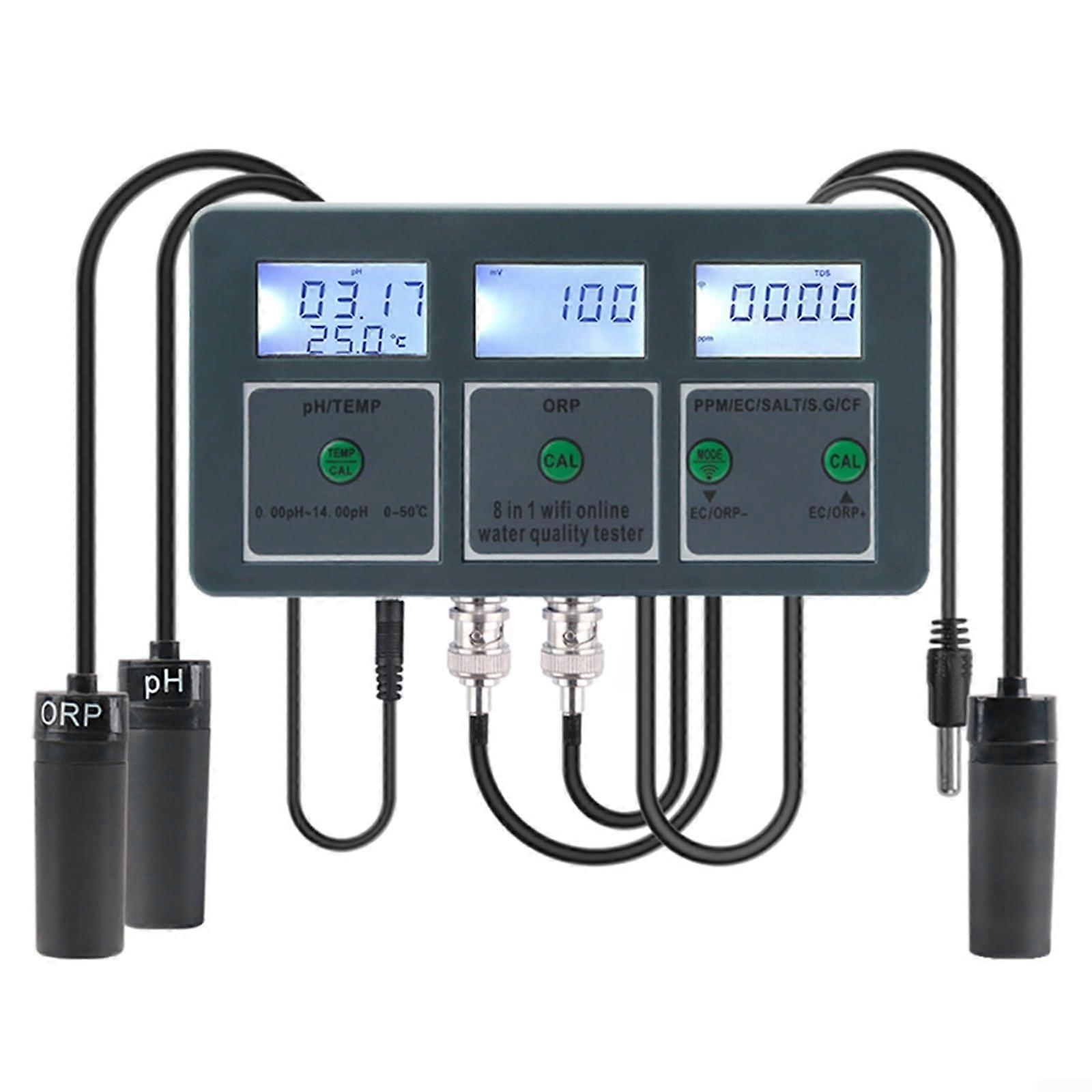 Smart WiFi water quality analyzer, digital pH, ORP, temp tester for pool aquarium