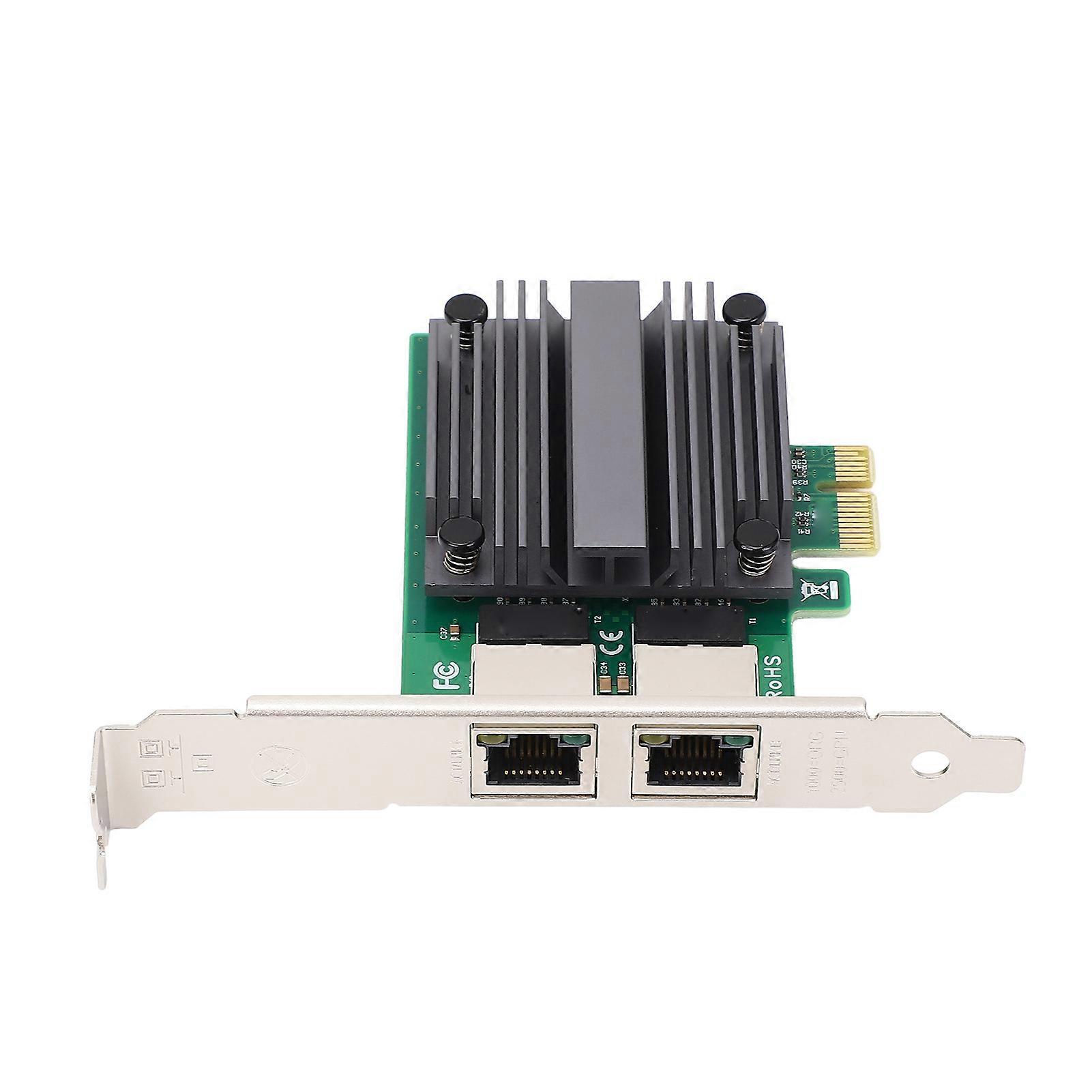 PCIe Network Card 2.5Gb Dual Port for I225‑V Chip PCIex1 RJ45 2500Mbps Ethernet Network Card for Desktop Computer NAS Soft Router 