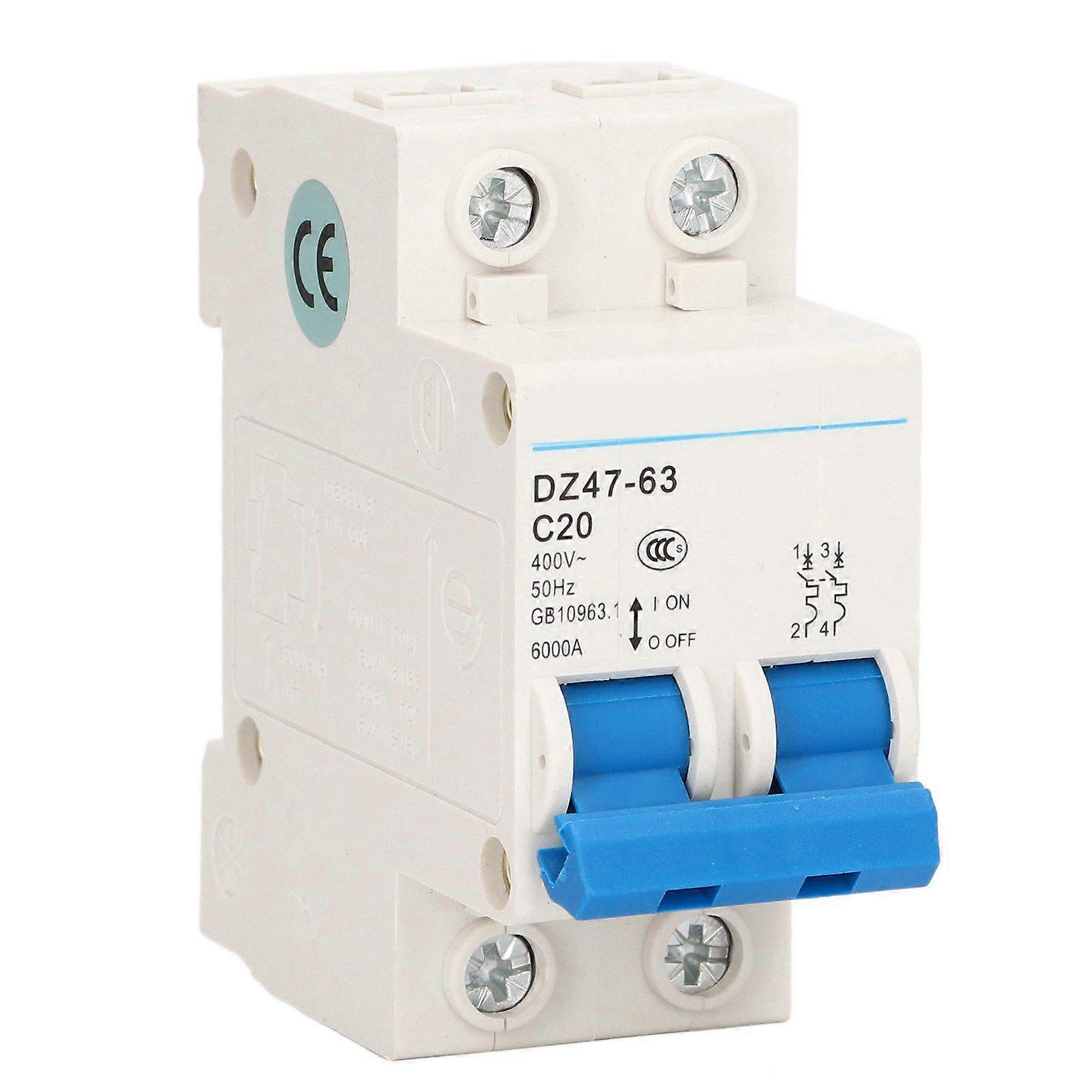 Vysoce kvalitní miniaturní jistič DZ47-63 C20 2P 400V 20A miniaturní jistič