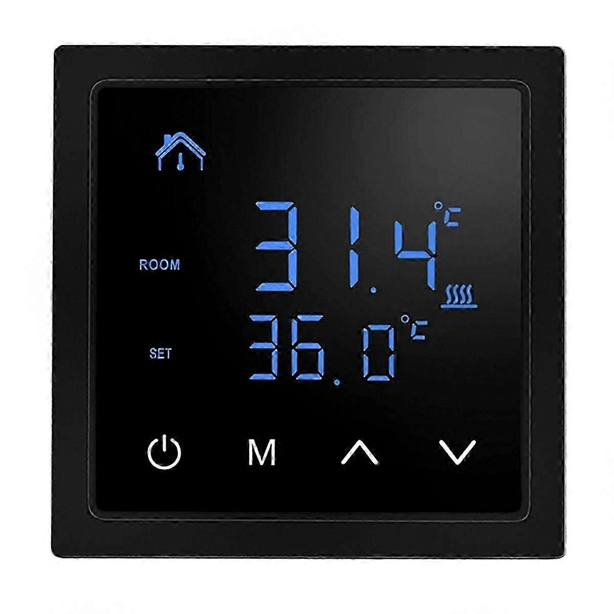 Smart Thermostat for Floor Heating with LED Touch Screen, 16A Temperature Controller, 85-265V Electric Heater Compatible with Smart Home Systems