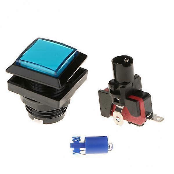 2x 33mm Square Shaped LED Illuminated Push Buttons for Arcade Game Machine PC