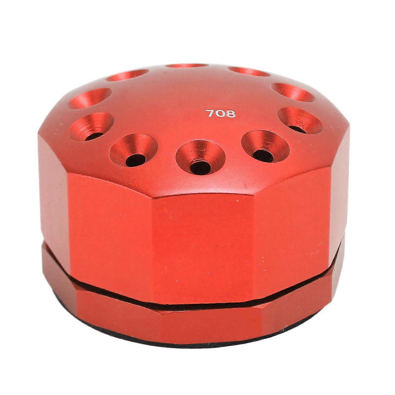 KGX 708 360 Degree Rotating Screwdriver Storage Box 10 Holes Lightweight Rotary Screwdriver Holder for Chisel Needle Red 