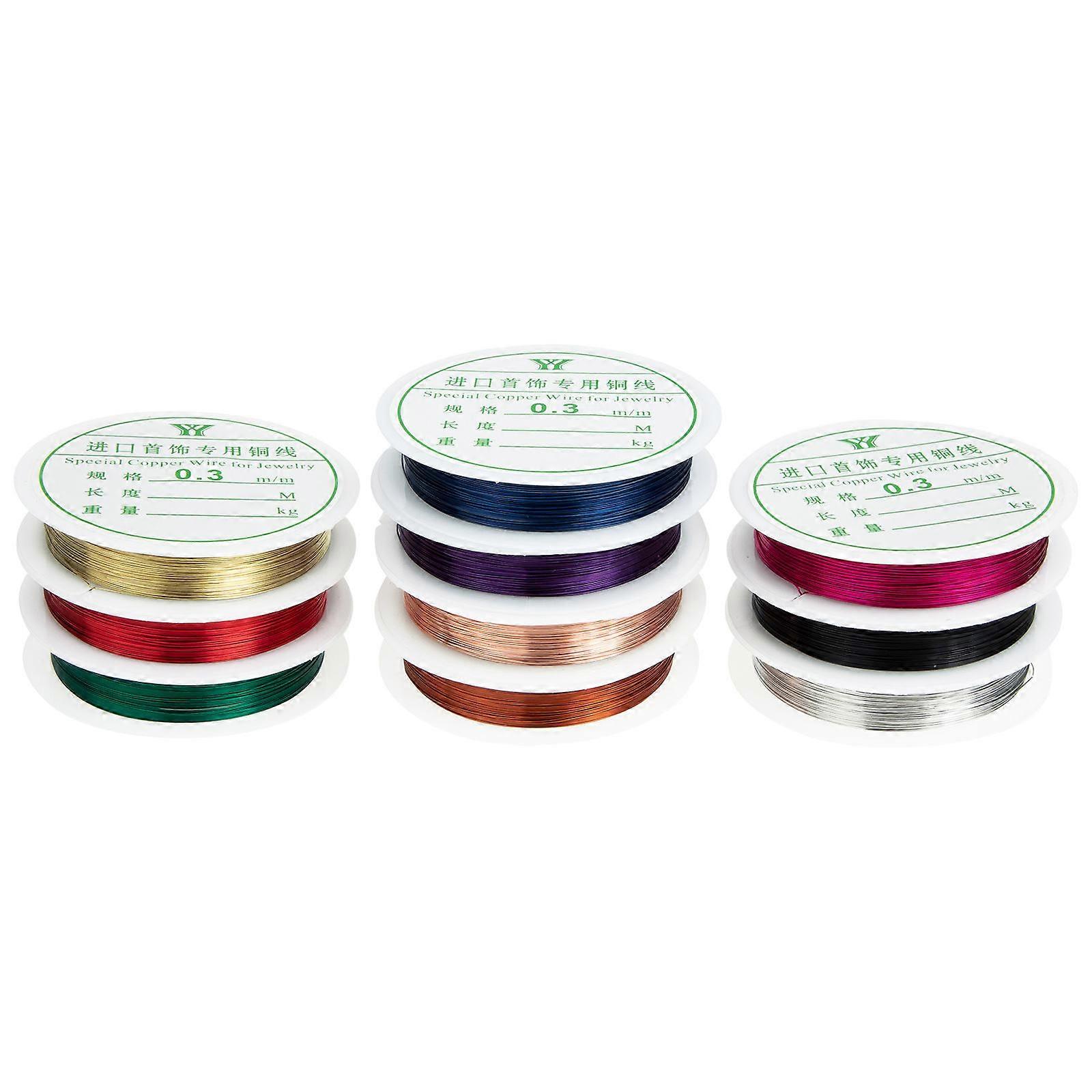 Beading Wire String Metal Wire For Crafts Indoor Use Outdoor Use Jewelry Making 10 Rolls Copper