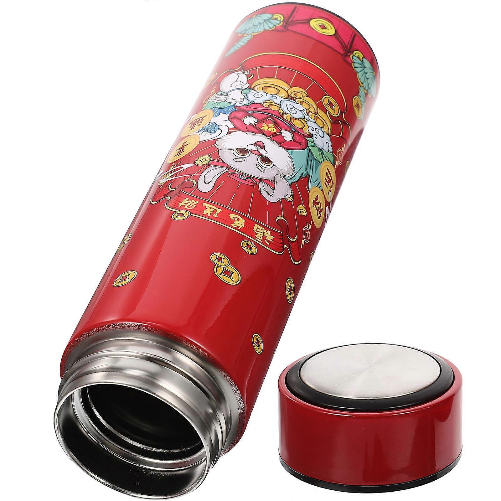 Vacuum Insulated Water Bottle Cute Year of The Rabbit present Multi-Functional for Beverages Company Year-End Party 1Pack