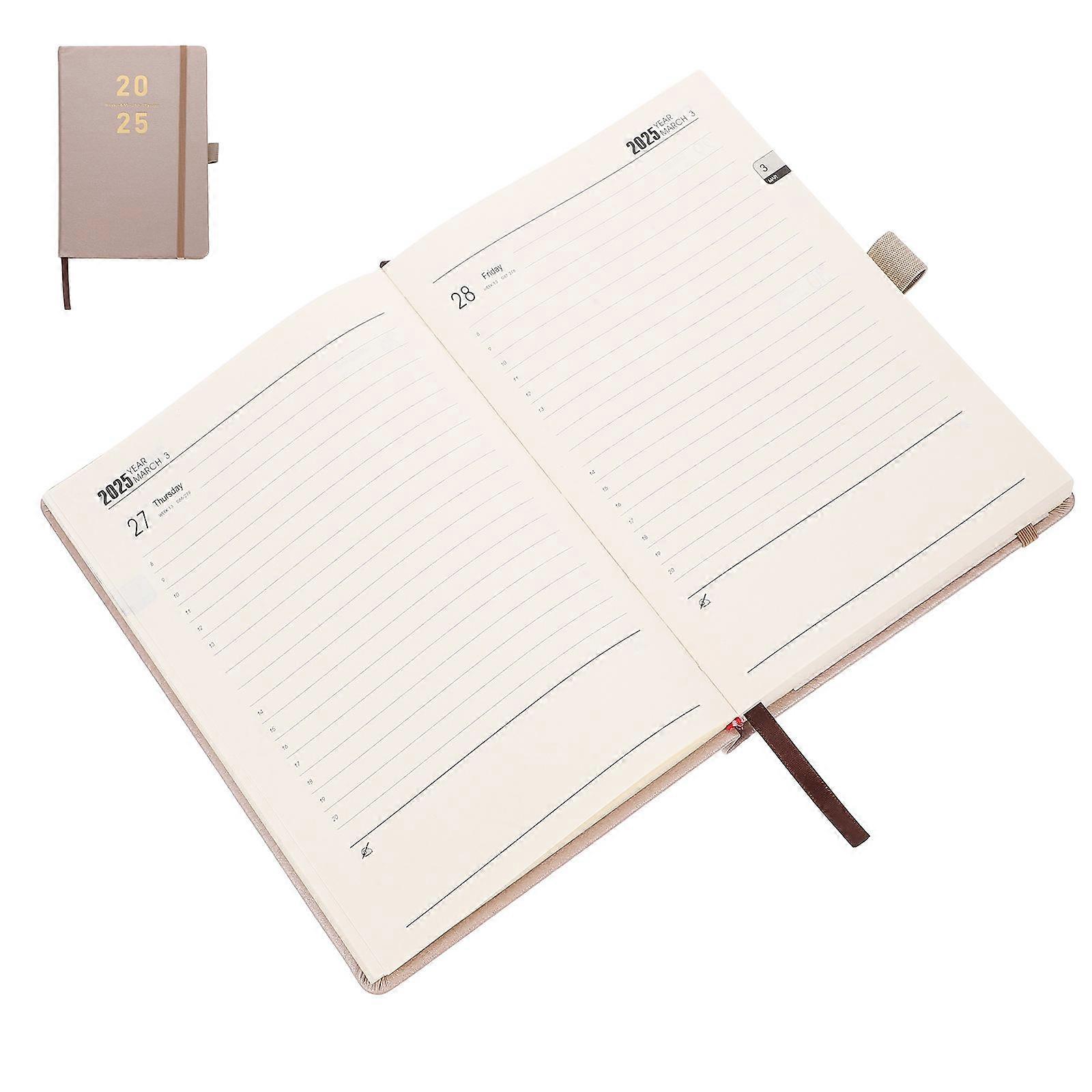Household Planner Book Multi-Function Academic Planner For Office Use Khaki 21.30X14.50X2.00CM Scheduling 1Pack