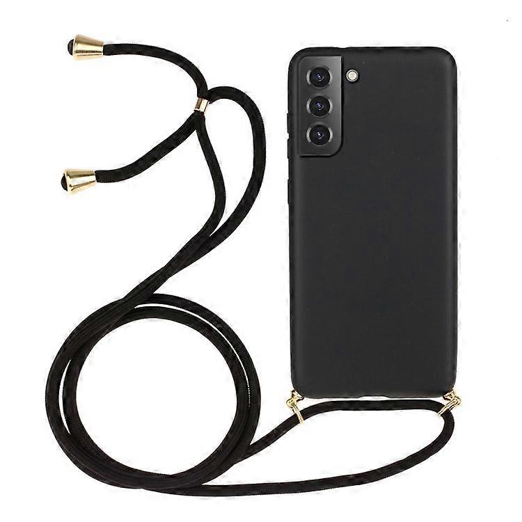 Flexible TPU + Wheat Straw Slim Fit Scratch Resistant Back Cover with Adjustable Lanyard Compatible For Samsung Galaxy S22+ 5G