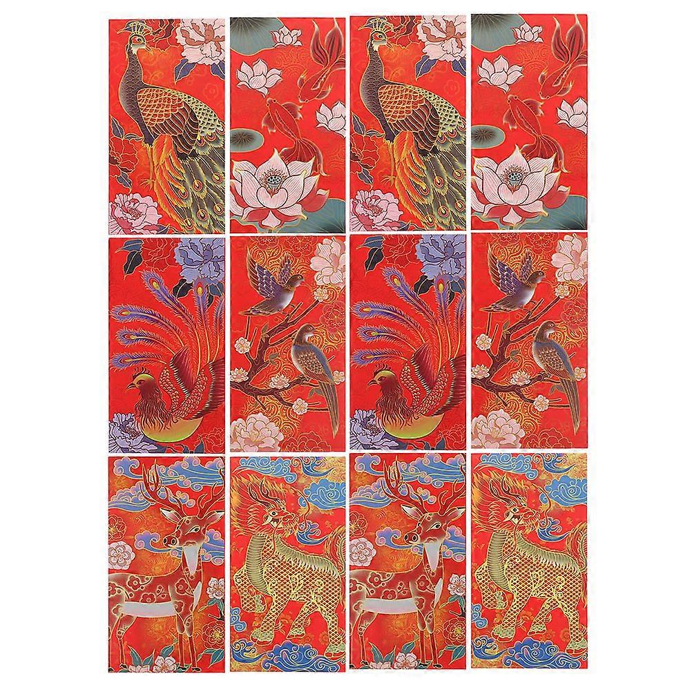Chinese New Year Hong Bao Red Envelopes Good Luck Gifting Rectangular 17X9X0.1CM 18Set