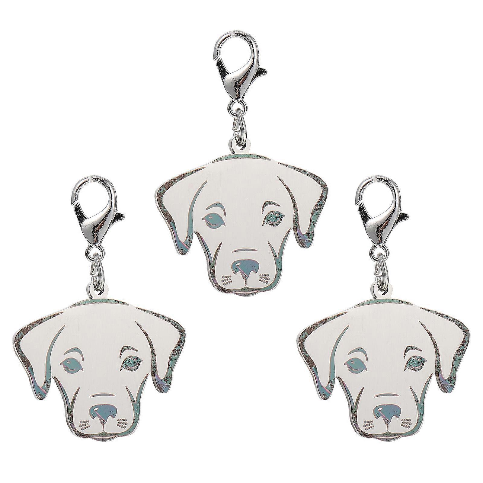 Pet Tags Dog Id Tags Pet Collar Accessories Light Grey Oval Modern Design Identity Tag 3Pcs