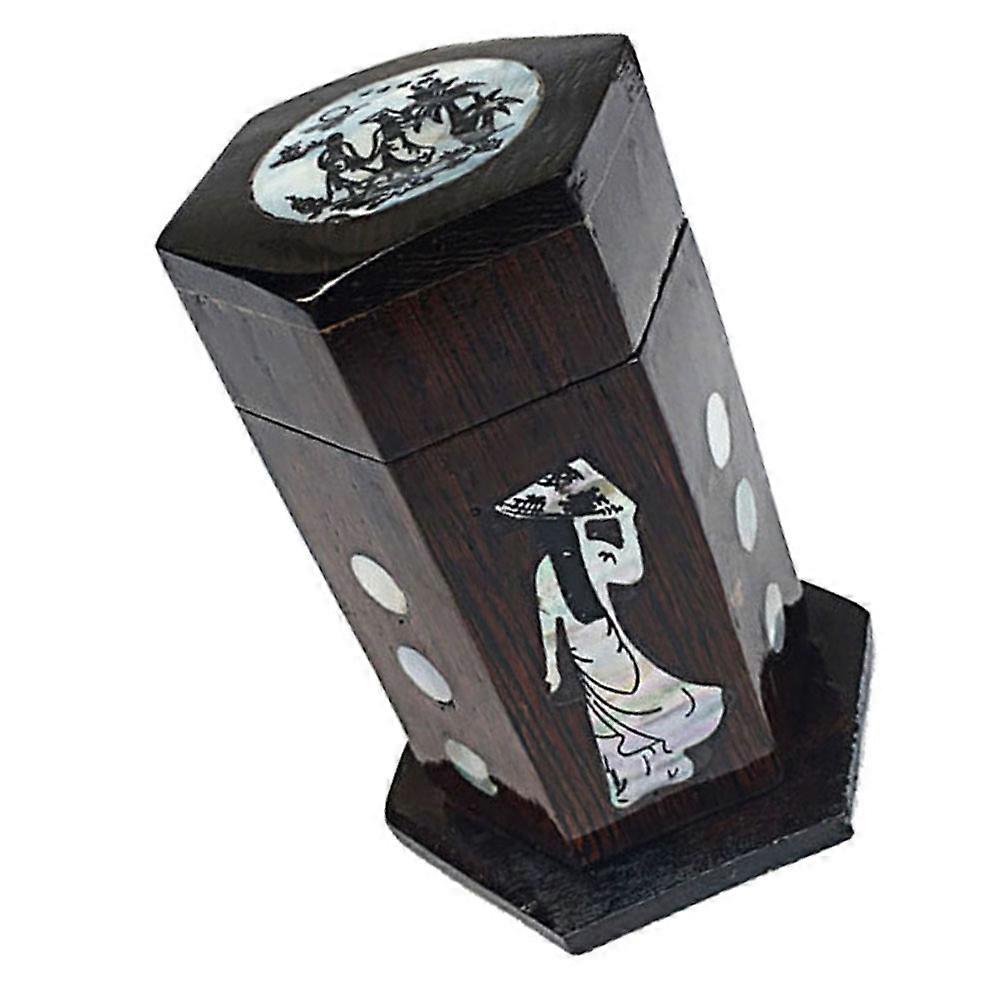 Wooden Toothpick Storage Box Rectangular Shape for Restaurant Use 6*8*6cm Table Decoration 1Pcs