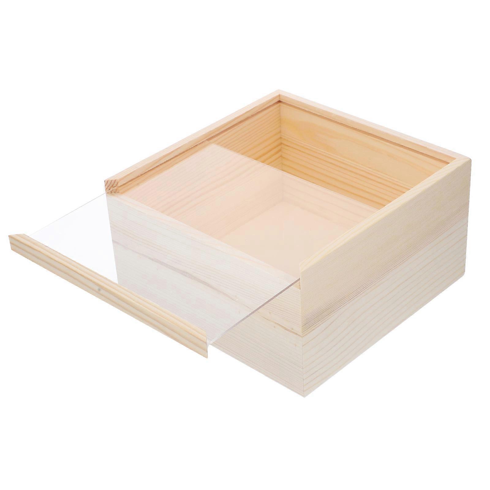 Wooden Boxes With Lids Wooden Storage Box Outdoor General Users 7.9X7.9X3.9in Storage 1Pack