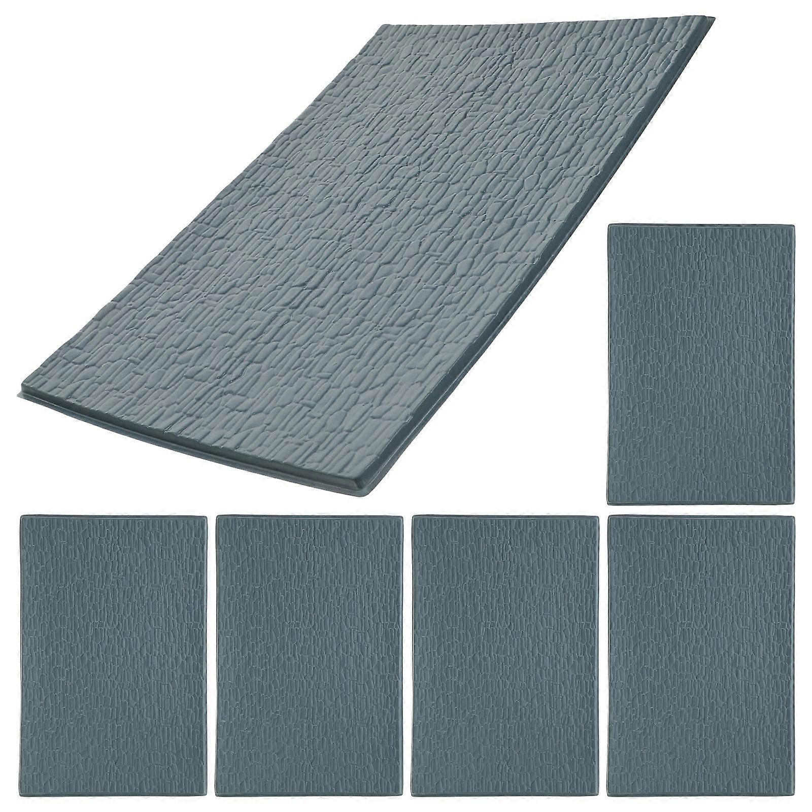 Diy Miniature Roof Tiles Model Ornaments Garden Area Navy 30X20X0.03CM 6Pcs