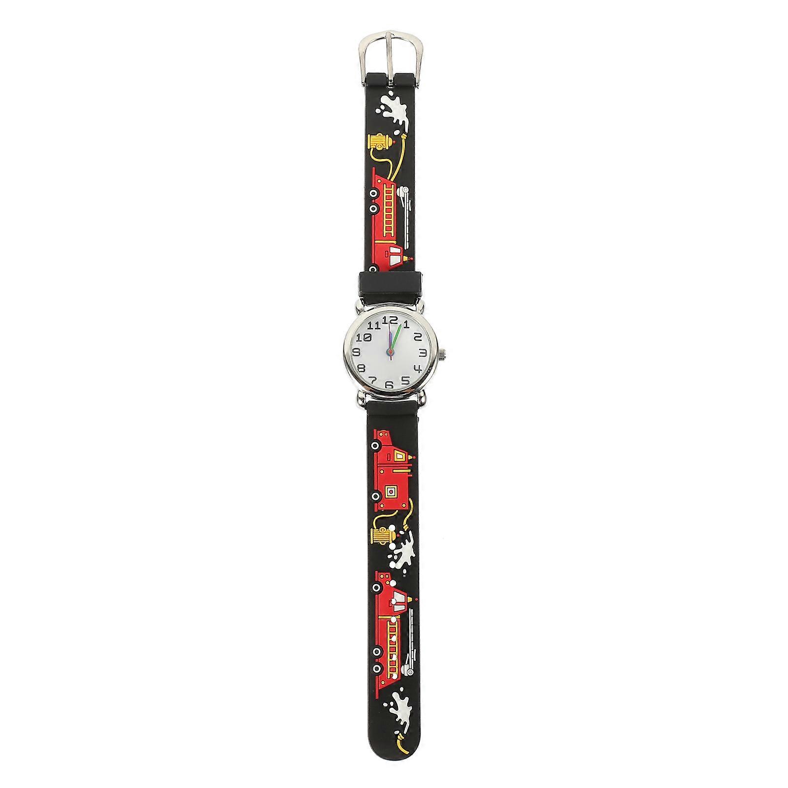 Kids Cartoon Watch Children Wrist Watch Fire Fighting Truck Pattern Daily Use Multi Color 20.5X3cm Time Telling 1Pack