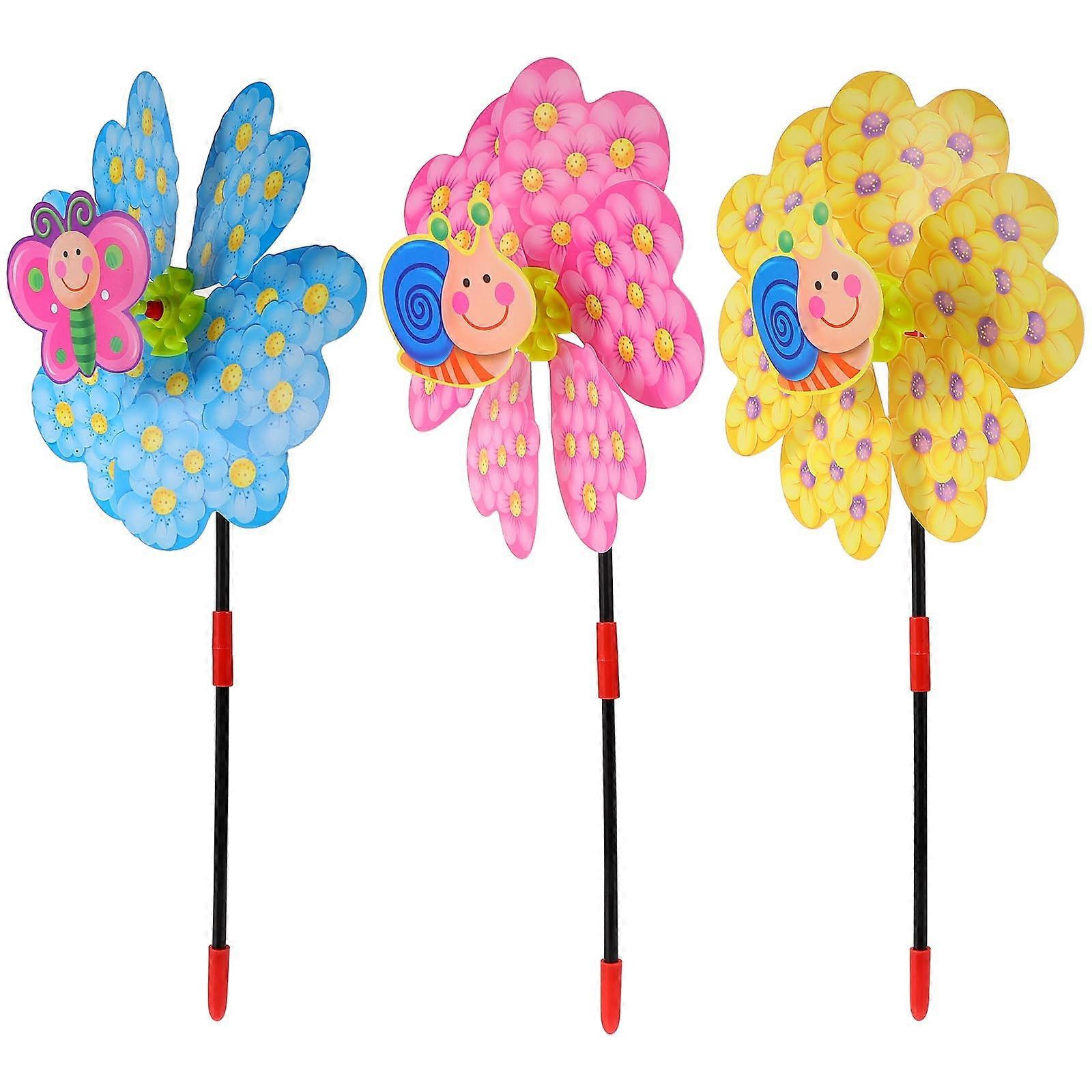 Mini Rotating Windmill Decoration Scene Ornament Random Color 3Pcs