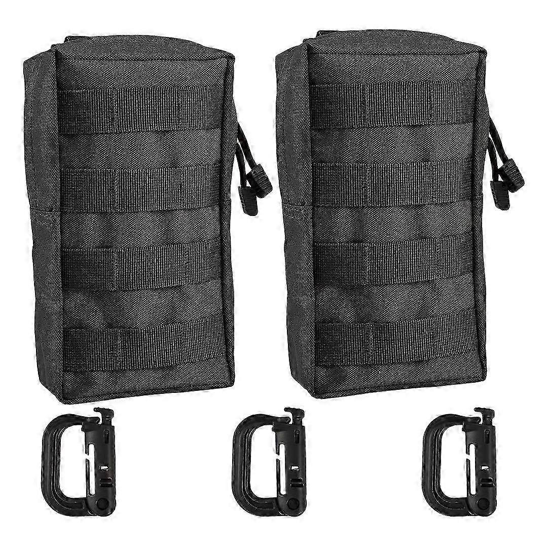 Pochettes Molle avec 3 pcs D-Ring Verrouillage Poche de taille utilitaire compacte pour le camping Randonnée en plein air 2 Pa
