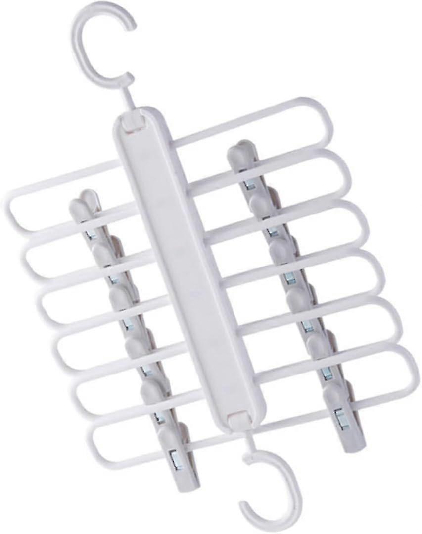 Space Saving Folding Pants Hanger Closet Organizer Multilayer Storage Rack