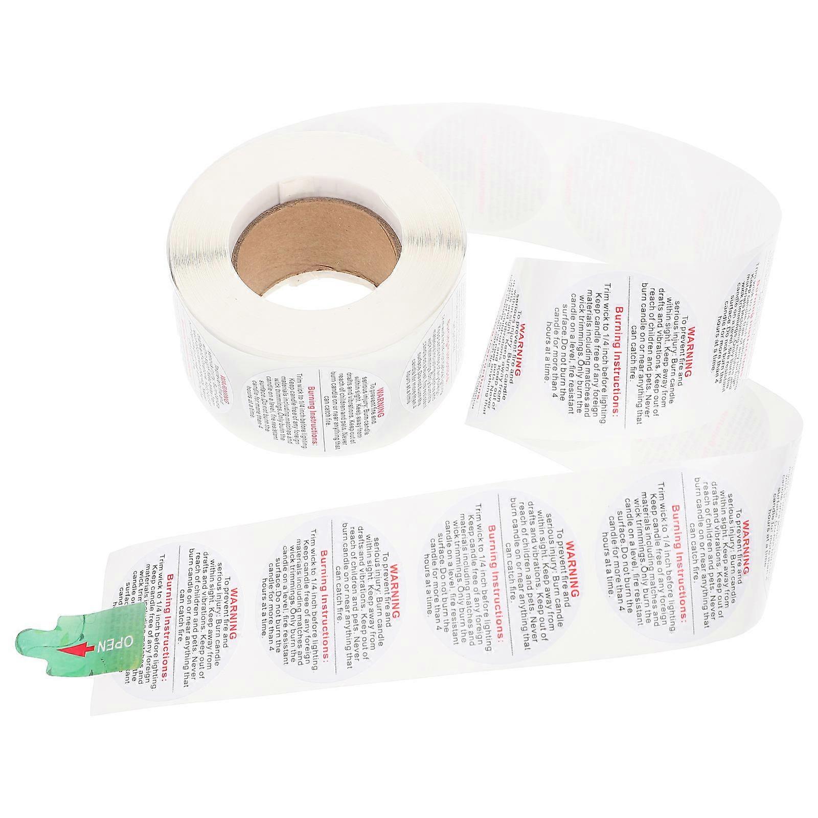 Candles Labels Sticker Self-Adhesive Candle Warning Stickers Container Safety Warning Decals Assorted Color 3.8X3.8cm Good Stickiness 500Pcs