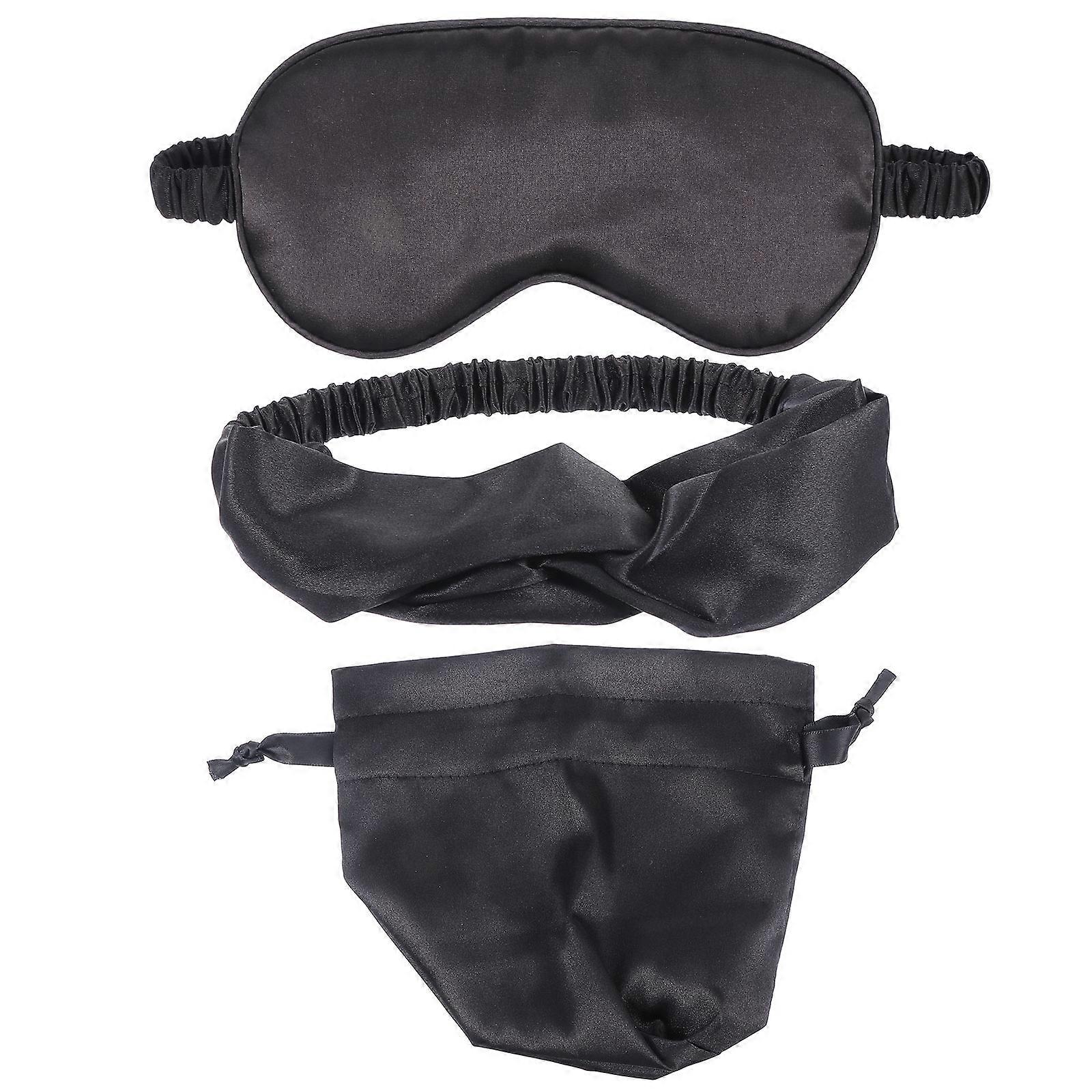 Eye Masks Sets For Travel Home Hotel Meeting Train 21x10cm Artificial Silk 3Pcs