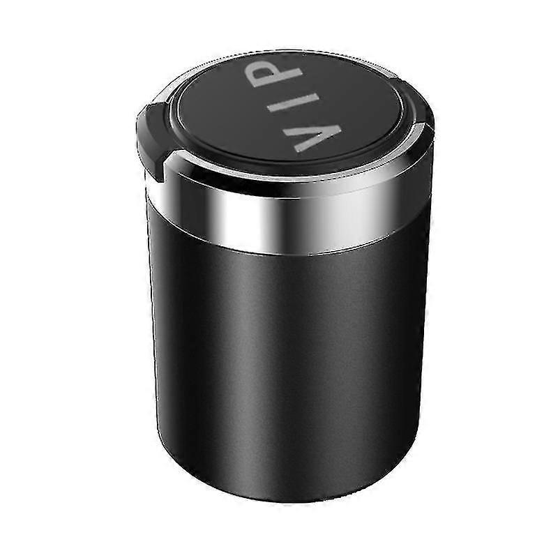 Car Ashtray With Lid And Light, Black