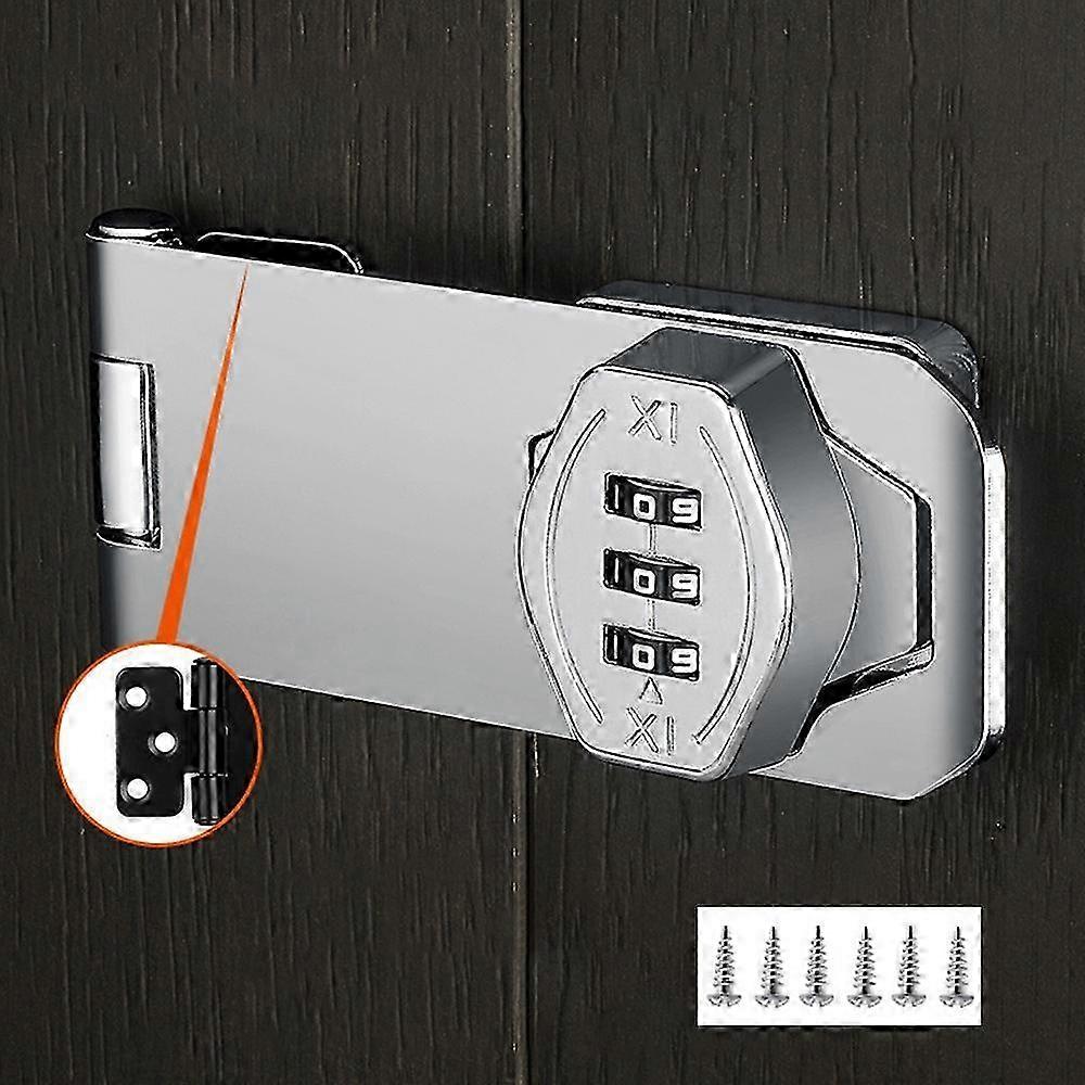 Cabinet Door Keyless Security Lock with 3 Holes for 4 Inch Screw Installation