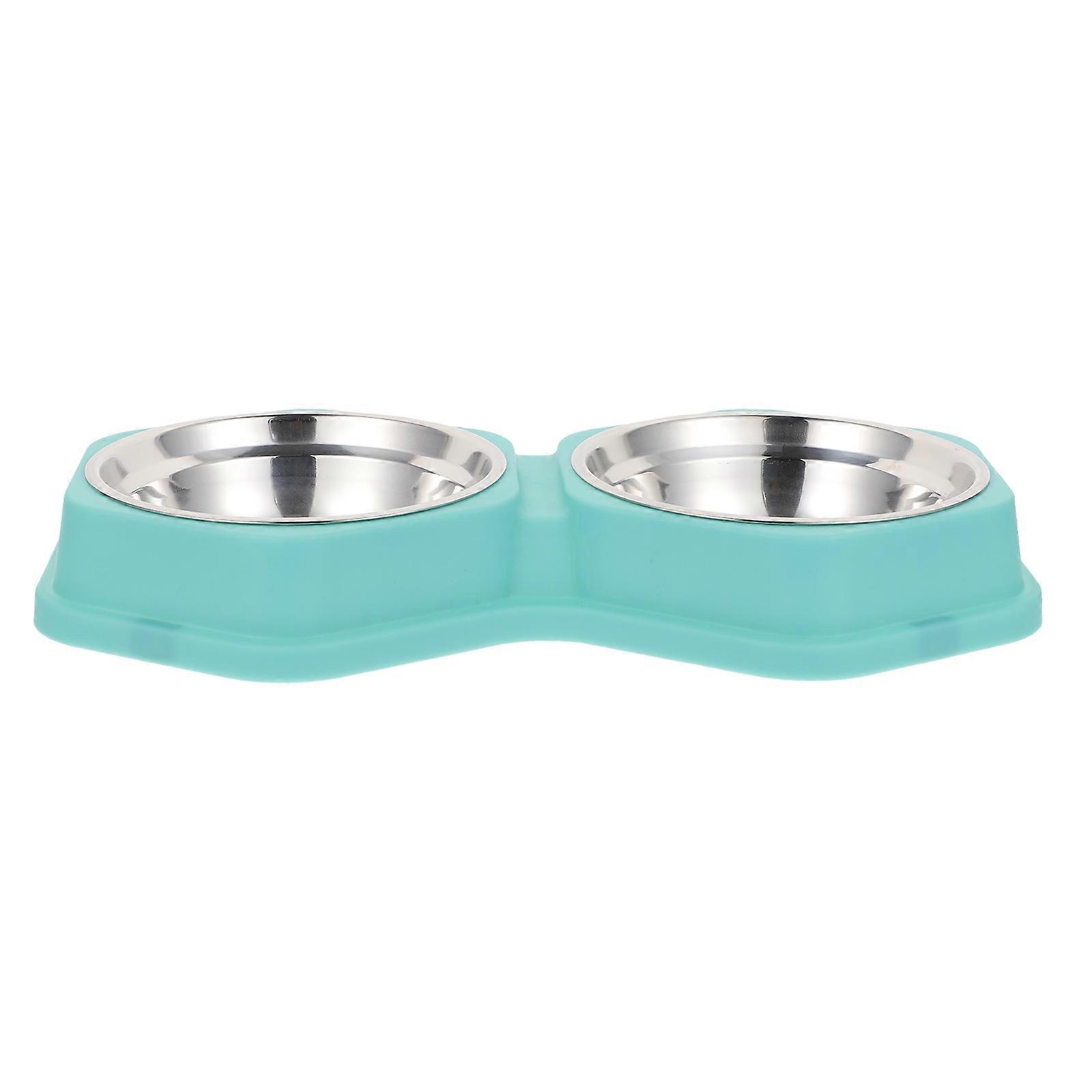 Puppy Slow Feeder Bowl Small Dog Pet Feeding Bowl For Cats And Dogs Double Bowls Green 1Pack