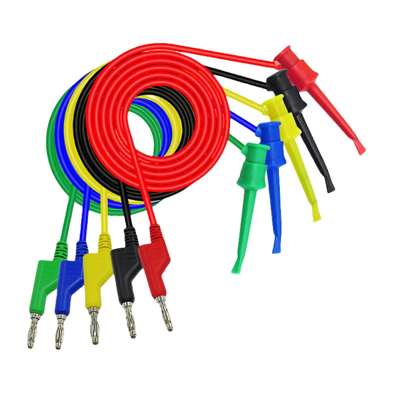Flexible 4mm Brass Banana Plug Test Wire Banana Connection Cable for Projects and Educational Use in Multiple Colors Banana to Hook