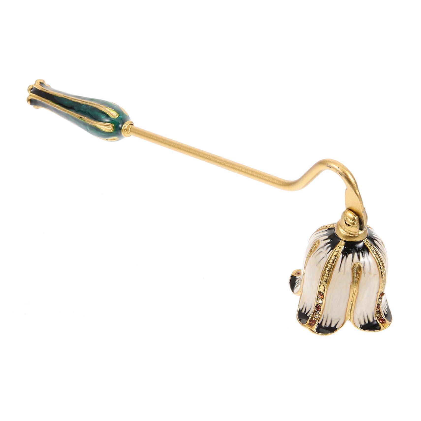 Retro Enamel Candle Case Automatic Candle Snuffer Long-Handle Metal Wick-Adjustment Tool Candle Holder For Home Use