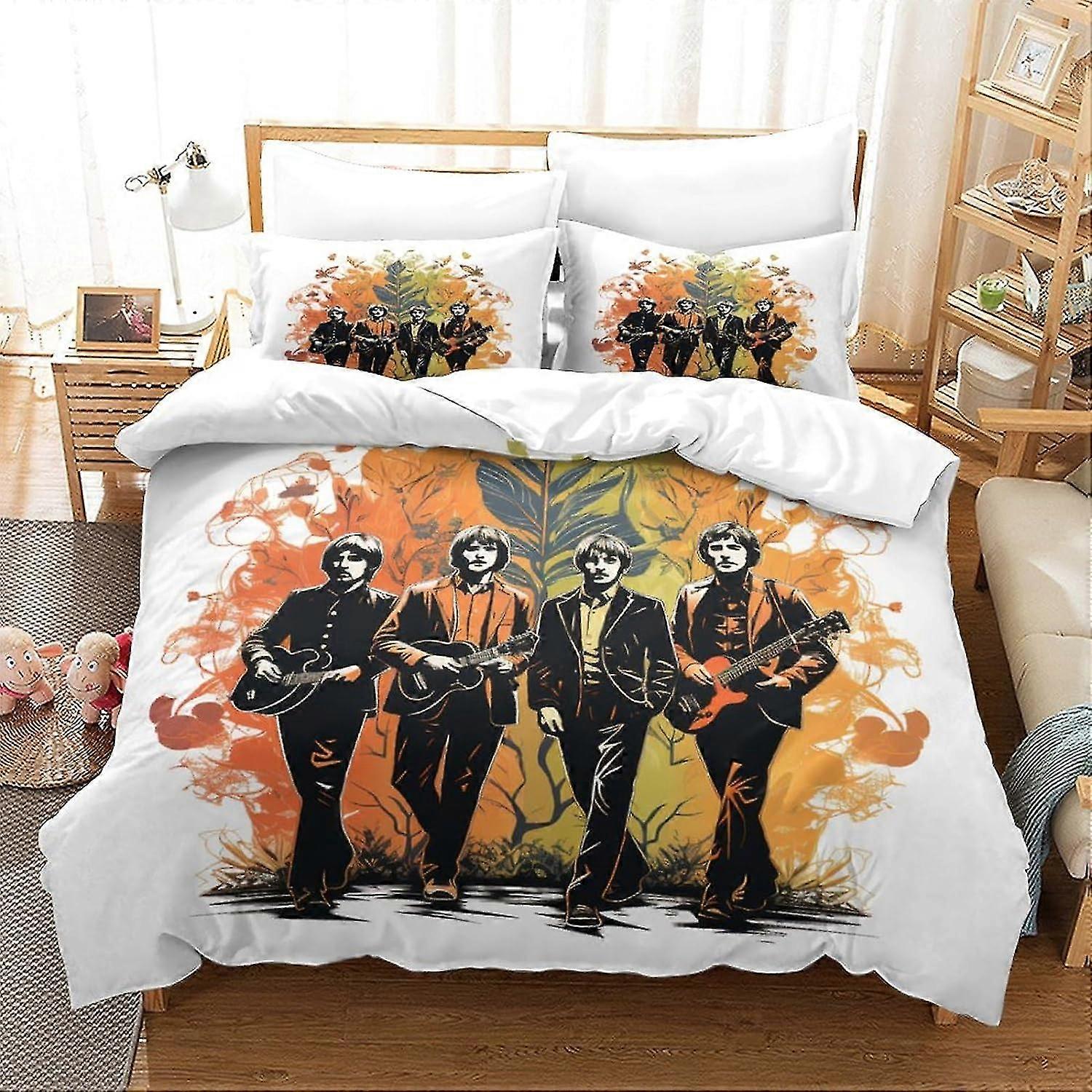 Duvet Cover Set Suitable for Rock Band Bedding for Kids with Tree Branches Design and Pillowcases