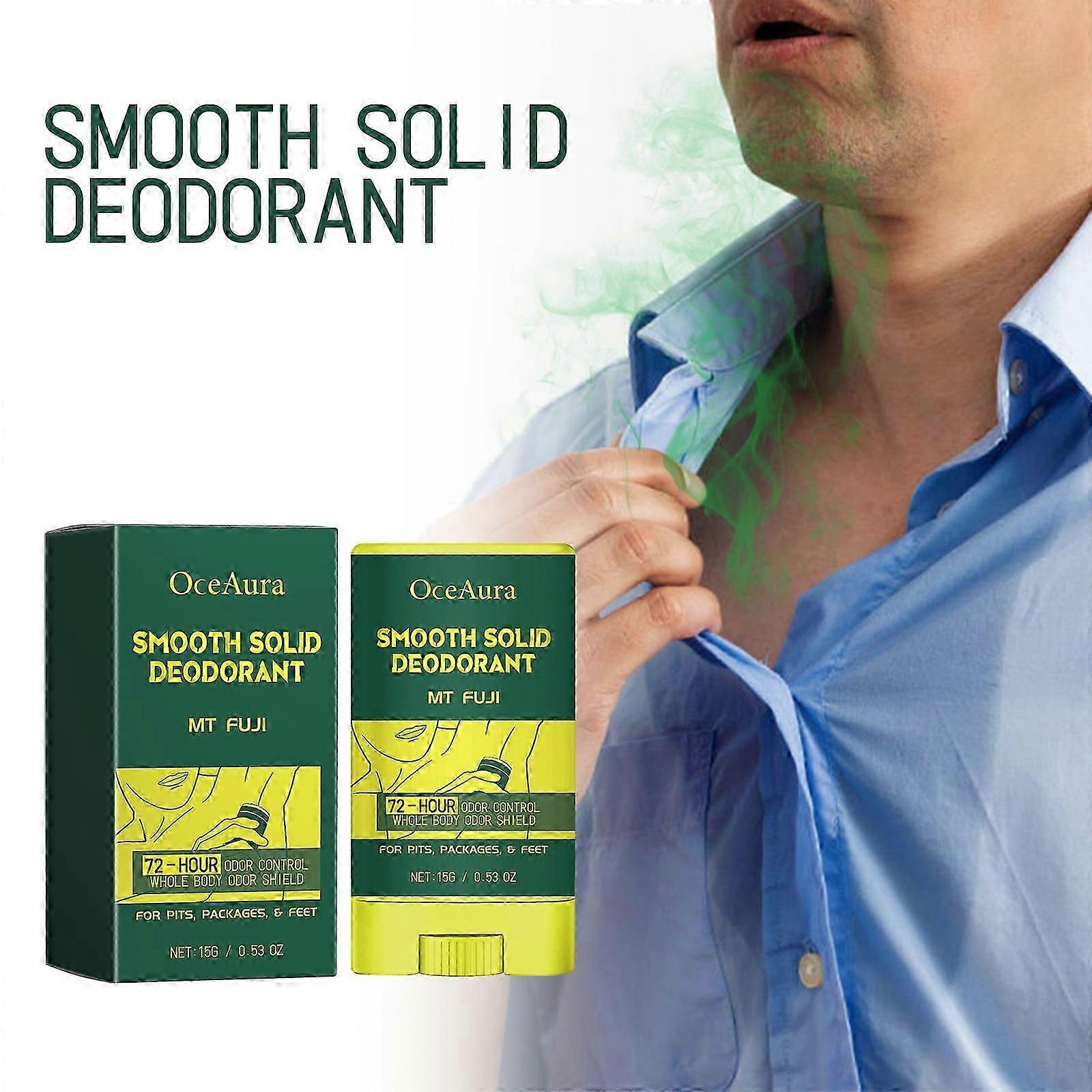 Whole Body Deodorant For Men, Smooth Solid Deodorant Stick, 72 Hour Odor Control, Skin Safe
