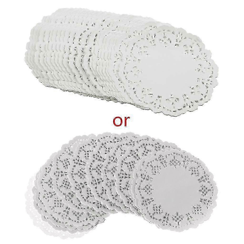 200 Pieces Multi-purpose Round Lace Paper Doilies for Food Cake Crafts Baking